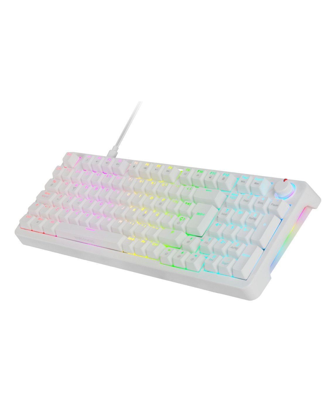 Mars Gaming MKPROWBES teclado Juego USB QWERTY Español Blanco