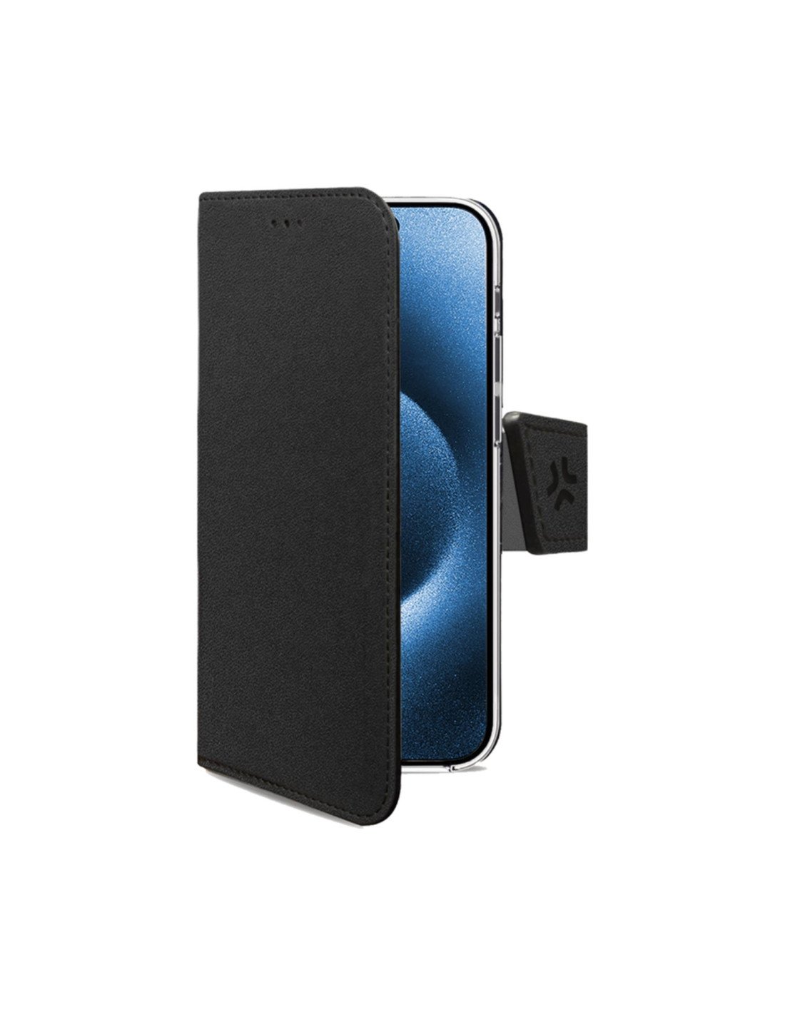 Celly WALLY1079 funda para teléfono móvil 16 cm (6.3") Funda cartera Negro