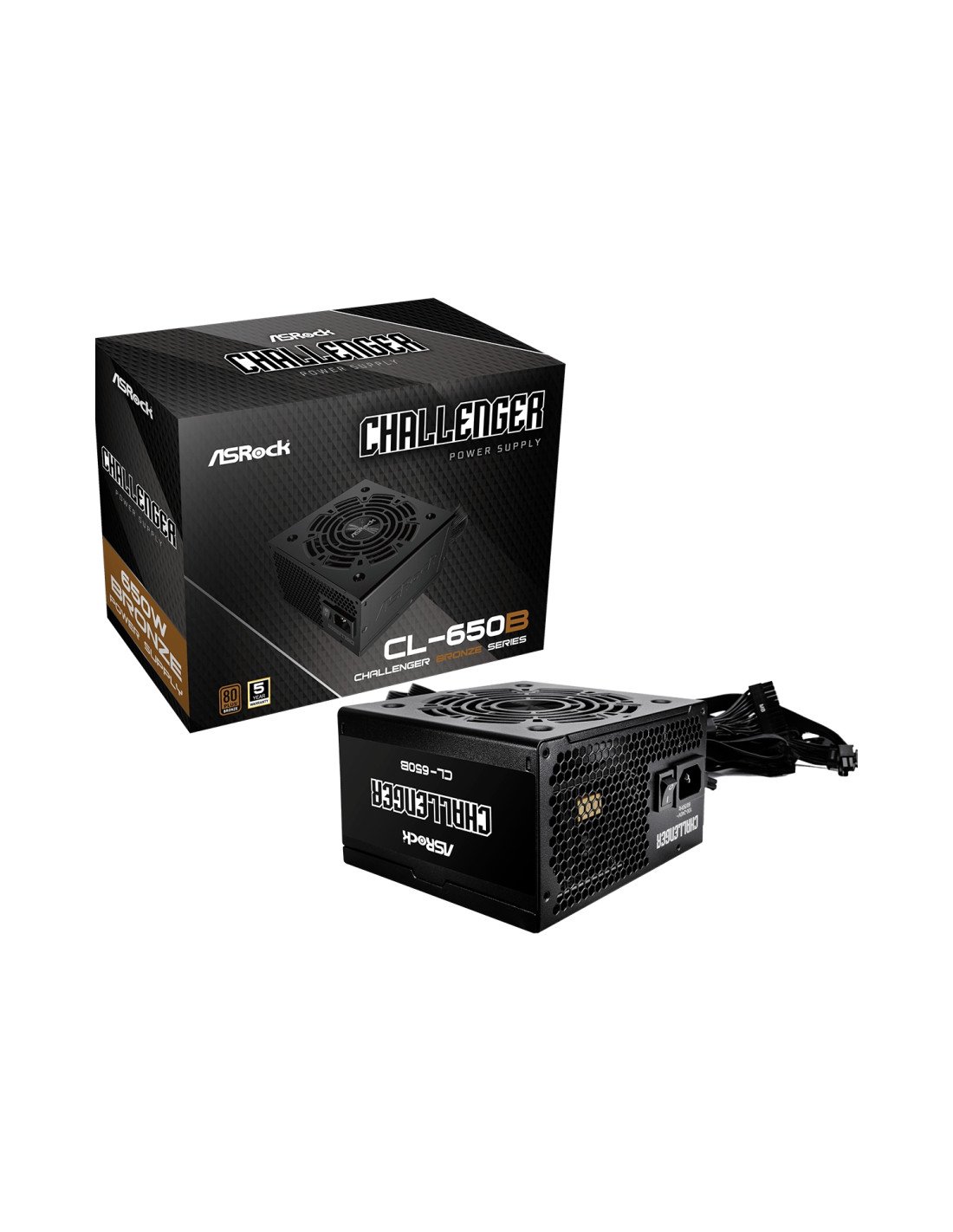 Asrock Challenger CL-650B unidad de fuente de alimentación 650 W 20+4 pin ATX ATX Negro