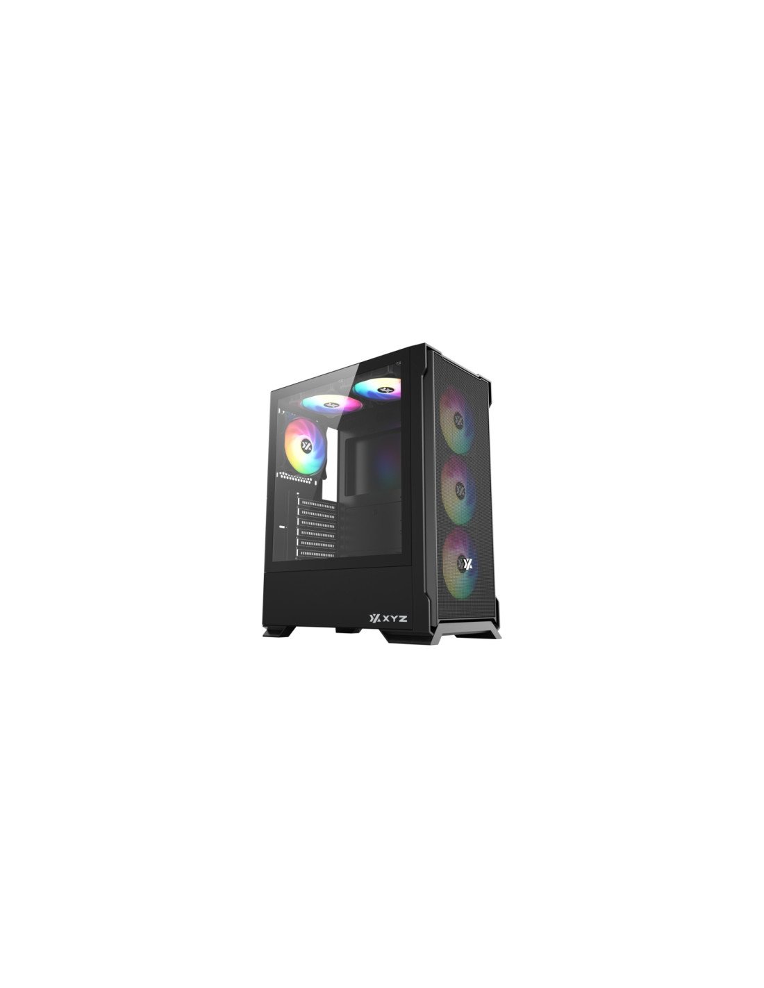 XYZ AIRONE 300 X, TORRE GAMING,MESH, ALTO FLUJO AIRE, 6x VENTILADORES, TYPO C, ATX, NEGRA