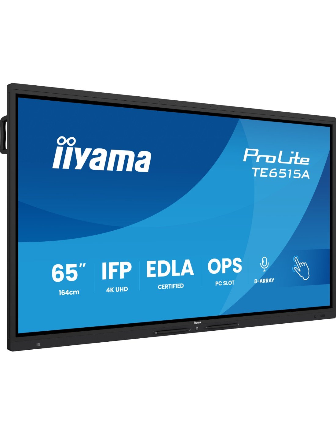 iiyama TE6515A-B1AG pantalla de señalización Panel plano interactivo 163,8 cm (64.5") Wifi 550 cd / m² 4K Ultra HD Negro Pantall