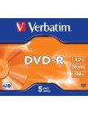 DVD-R VERBATIM 5 UNIDADES 4.7GB 16X 43519