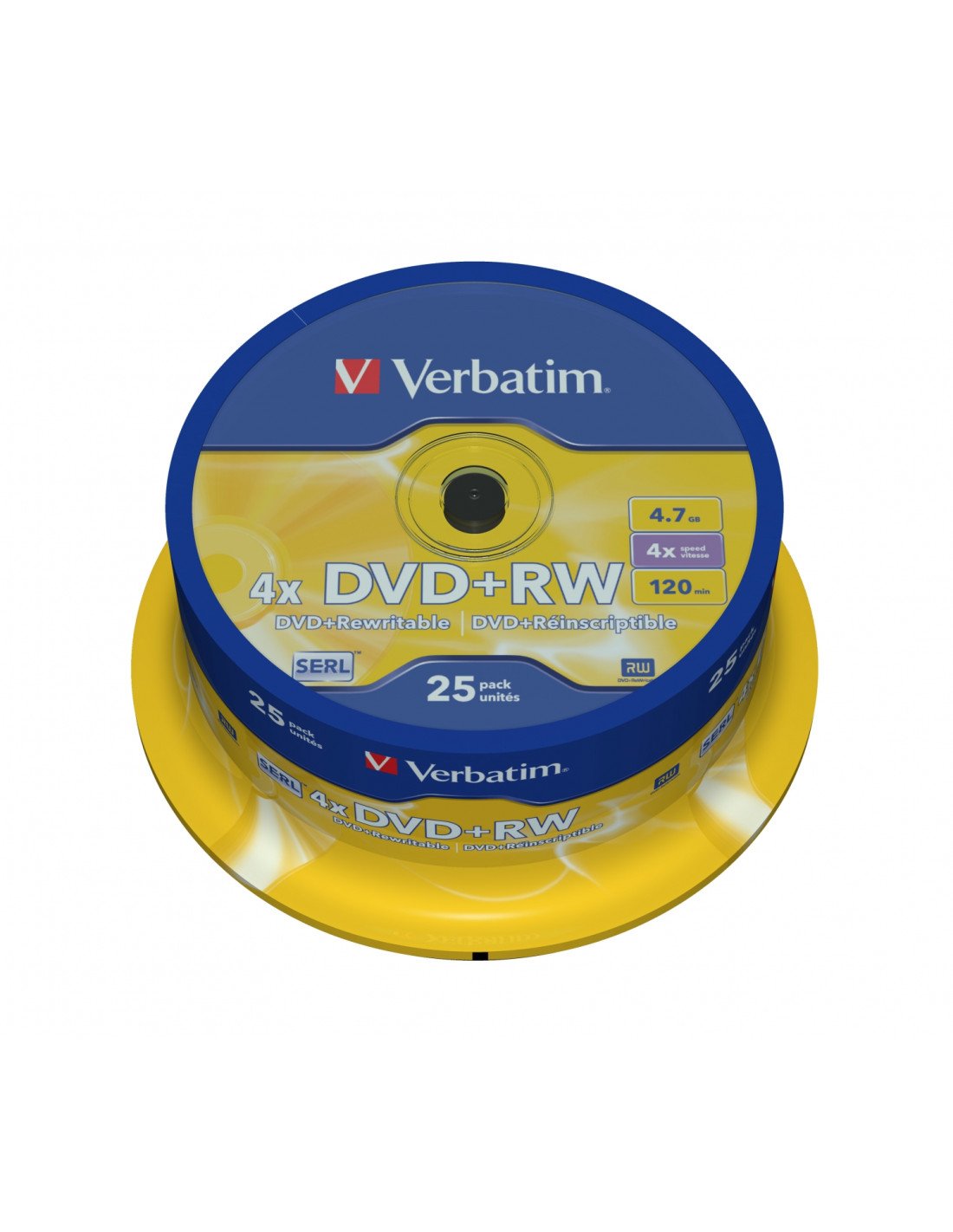 Dvd Verbatim DVD+RW Matt Silver 4,7 GB 25 pieza(s) 43489