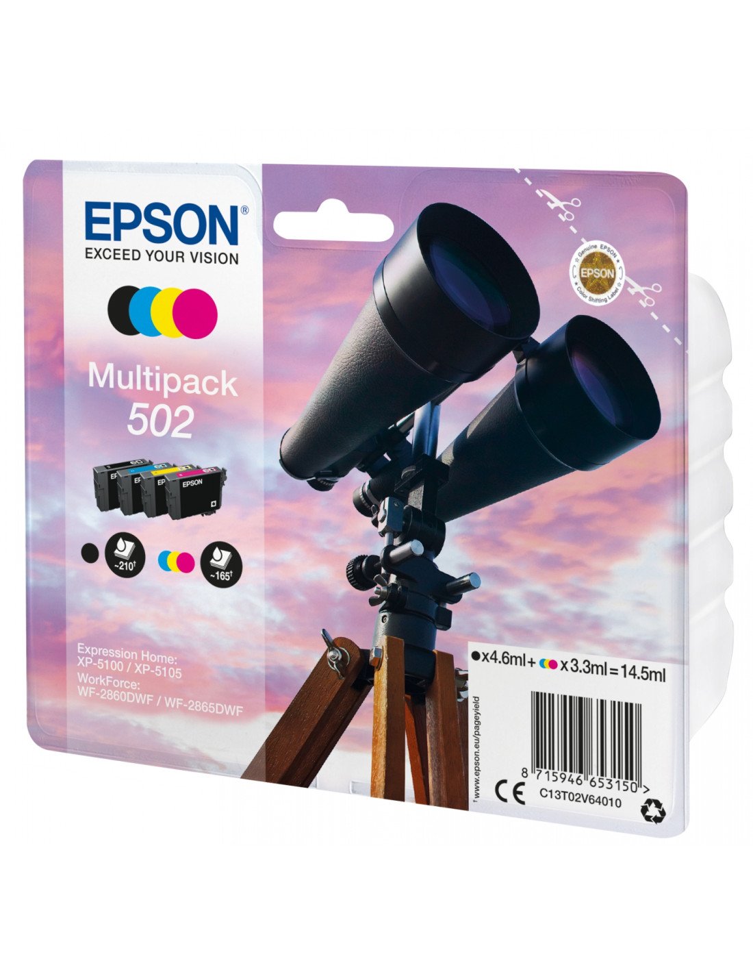 Cartucho Epson Multipack 4-colours 502 Ink C13T02V64020