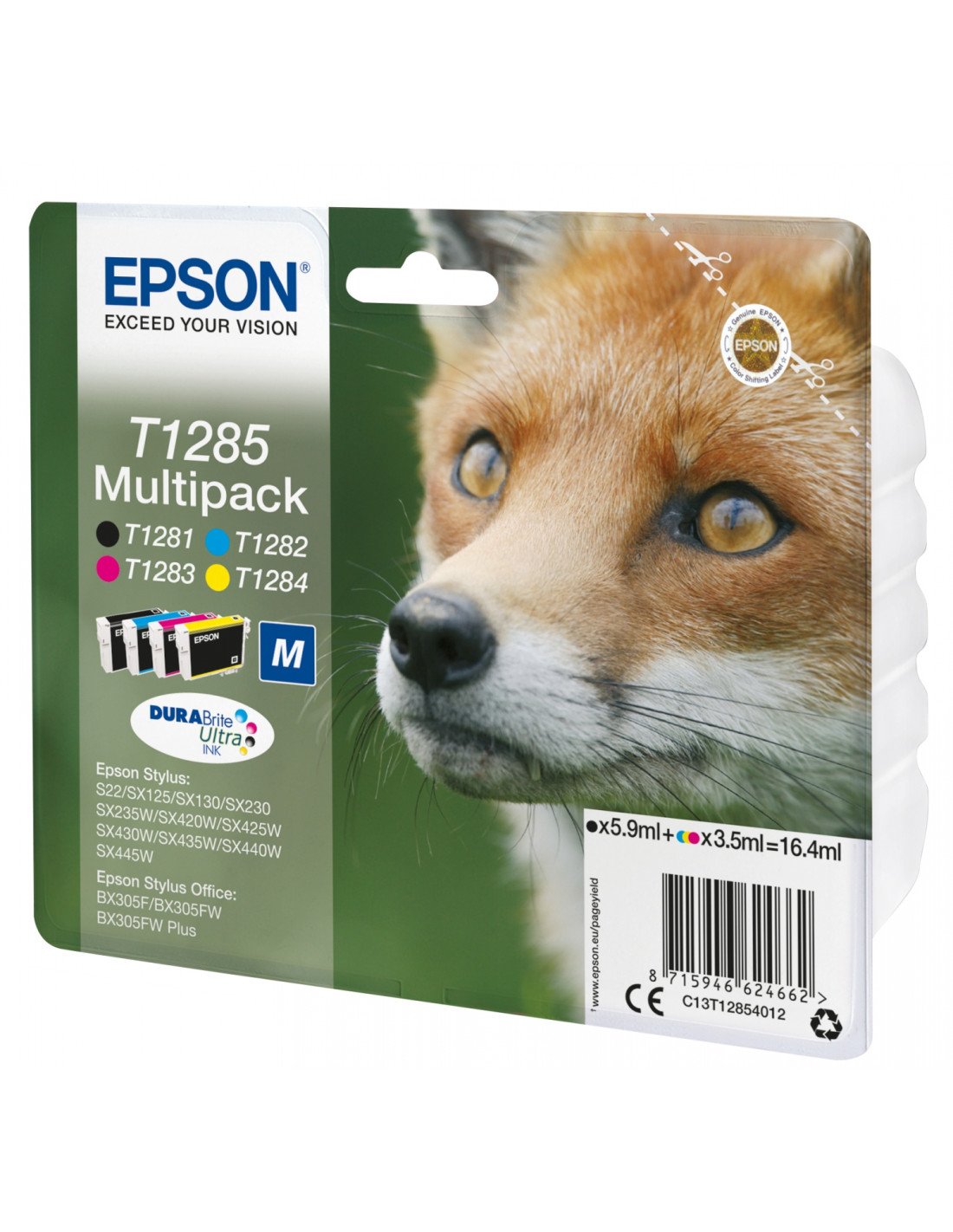 Cartucho Epson Fox Multipack T1285 4 colores C13T12854022