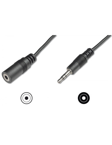 ASSMANN Electronic cable de audio 3,5 mm Macho/Hembra 2,5 m Negro