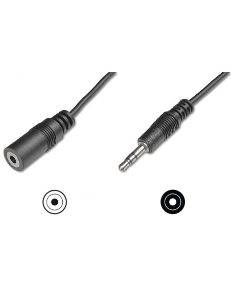 ASSMANN Electronic cable de audio 3,5 mm Macho/Hembra 2,5 m Negro