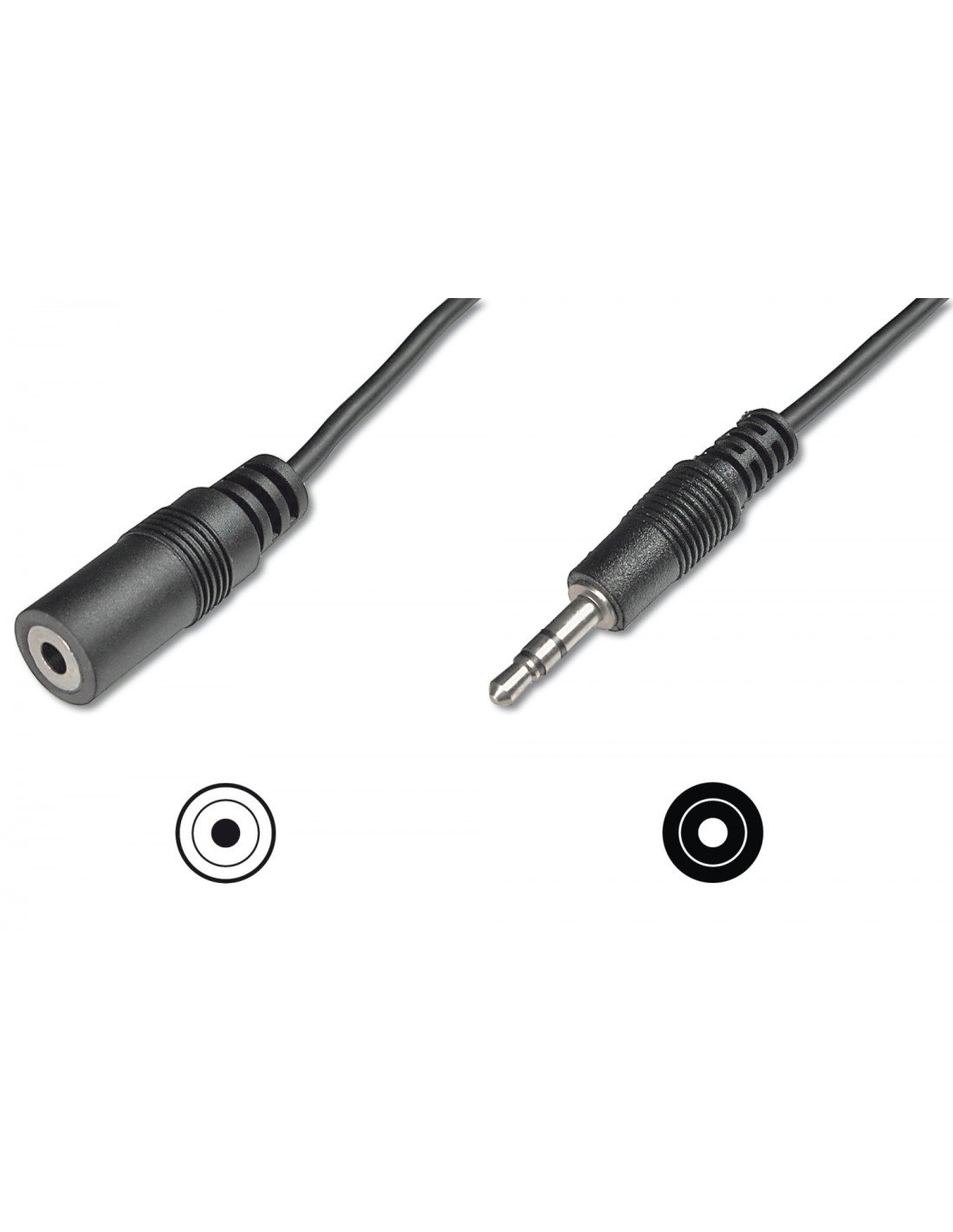 ASSMANN Electronic cable de audio 3,5 mm Macho/Hembra 2,5 m Negro