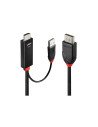 Lindy 41498 adaptador de cable de vÍ­deo 1 m HDMI + USB Type-A DisplayPort Negro
