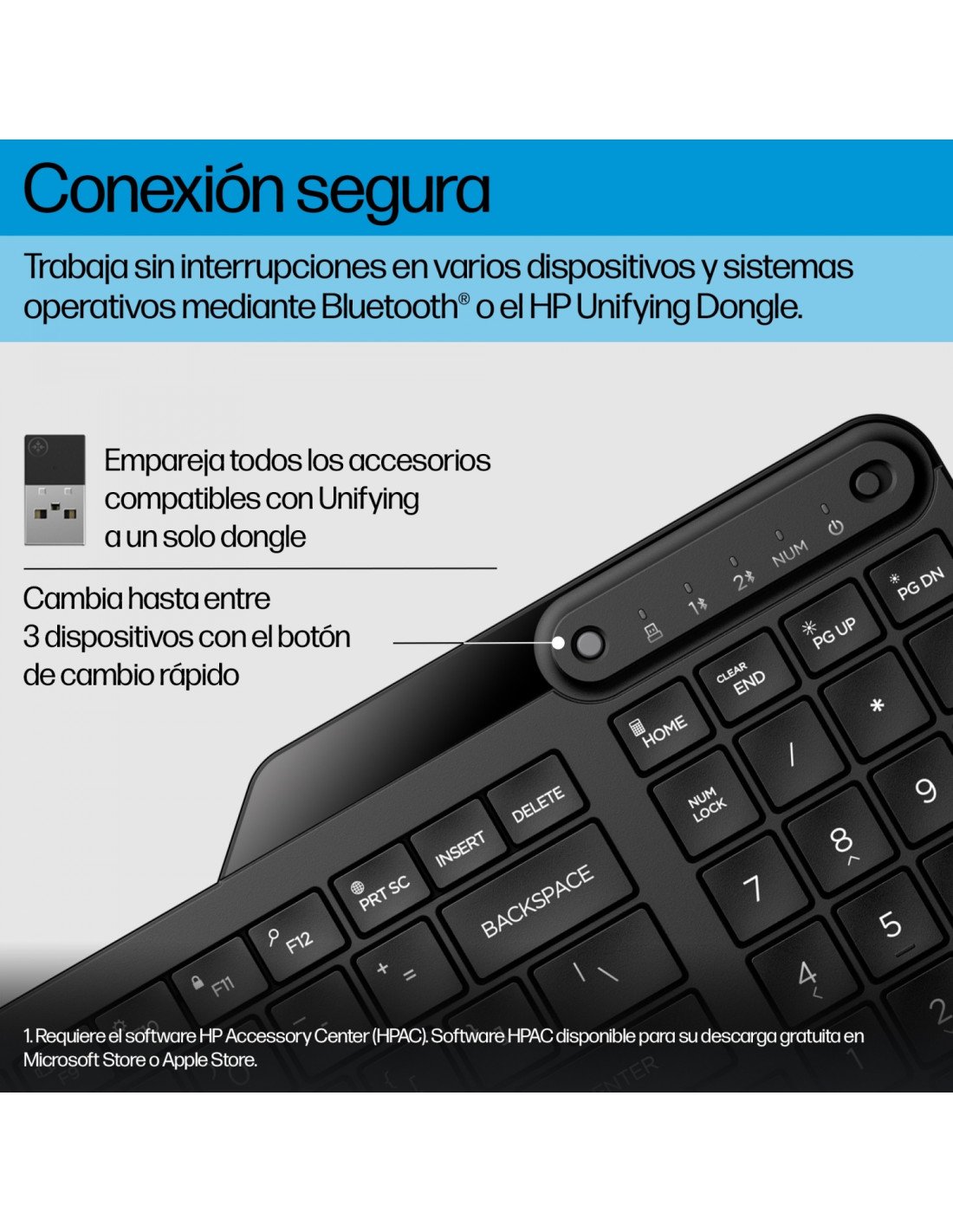 HP Teclado inalámbrico de modo dual 475