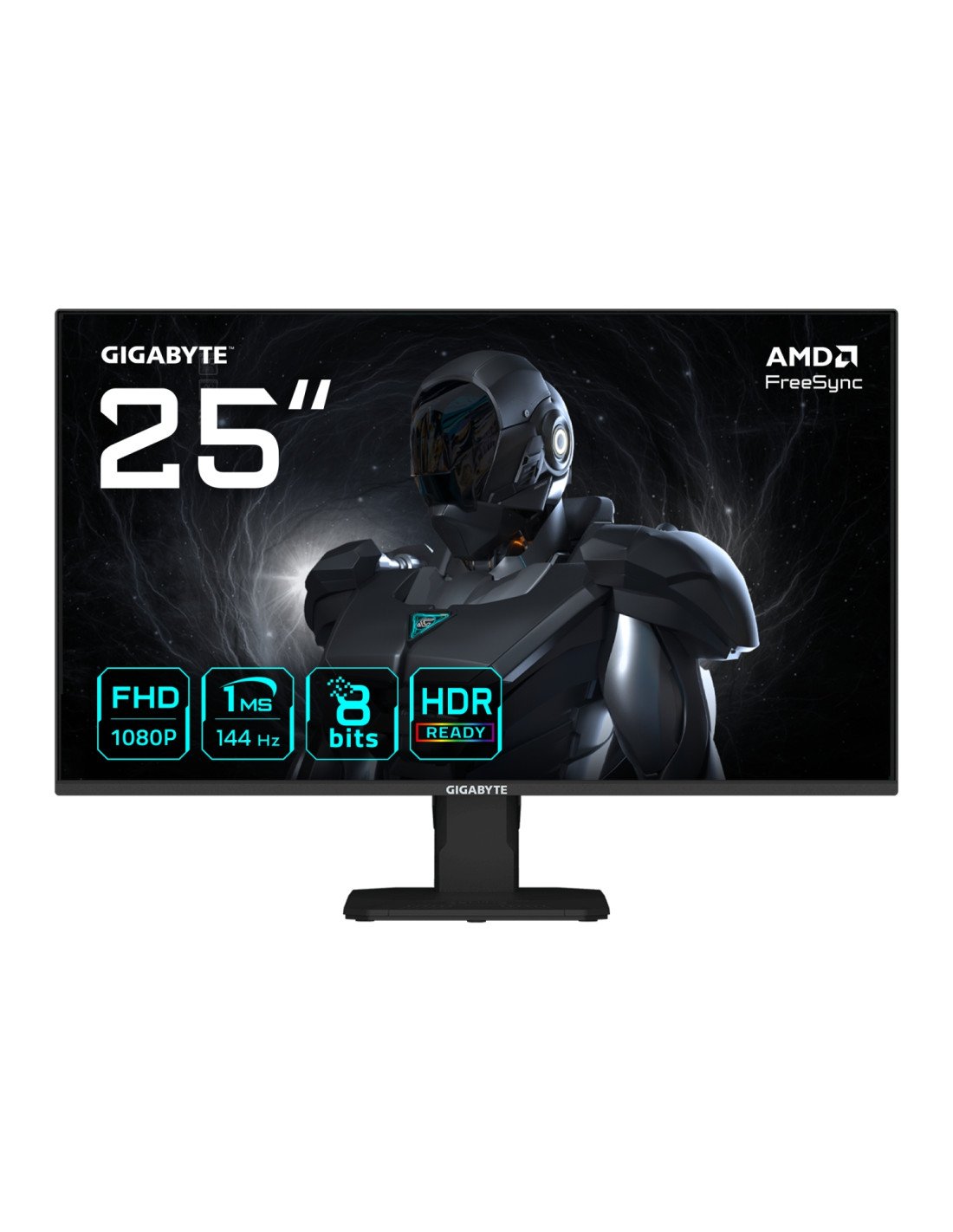 GIGABYTE GS25F14 Monitor Gaming FHD de 25” - 1920 x 1080, 144Hz, 1ms, 300 cd/m², Display HDR 10, HDMI 2.0, DisplayPort 1.2