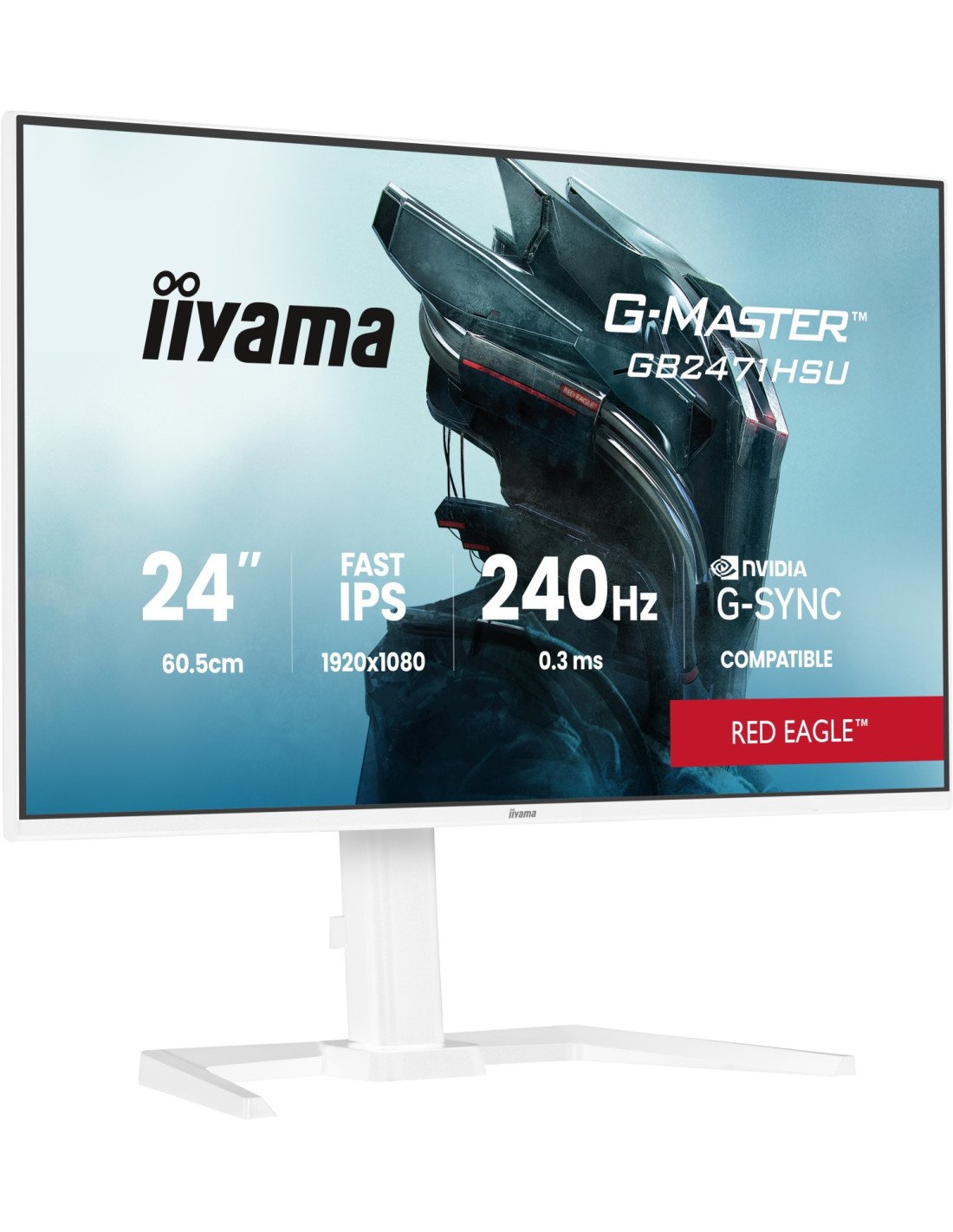 iiyama G-MASTER GB2471HSU-W1 pantalla para PC 60,5 cm (23.8") 1920 x 1080 Pixeles Blanco
