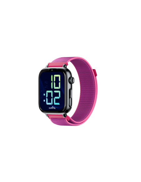 SaveFamily SaveWatch Plus 2 Reloj Inteligente para niños 4G Esfera Negra Correa Tela Frambuesa