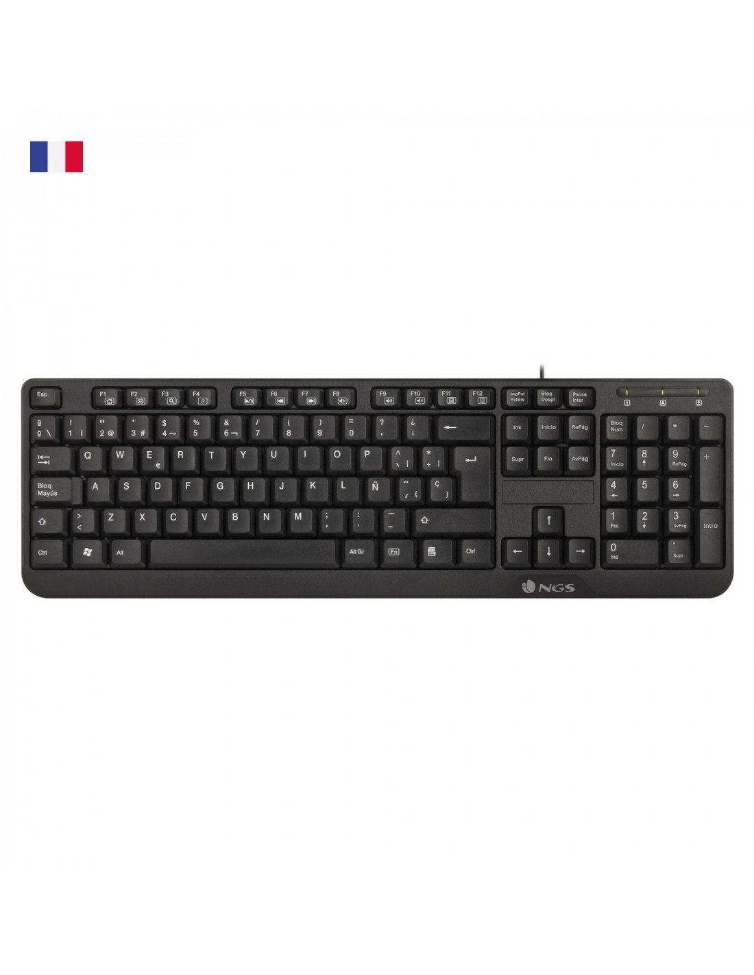 NGS FunkyV3, AZERTY, FR teclado USB Francés Negro