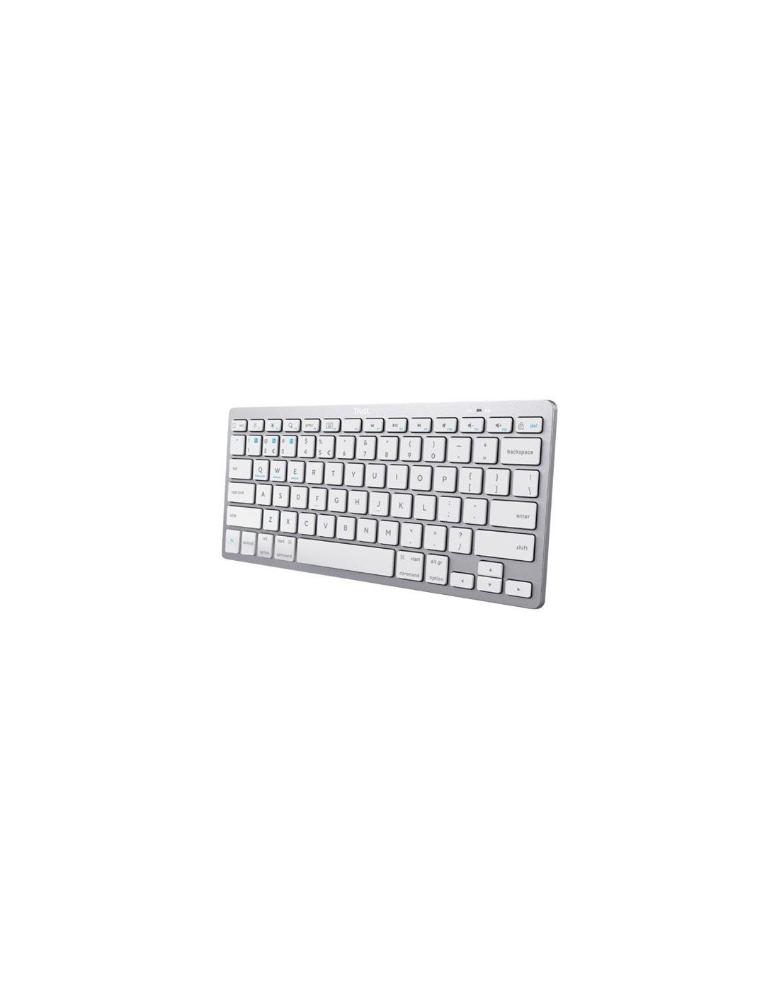 TECLADO COMPACTO INALAMBRICO BLUETOOTH PLATA TRUST