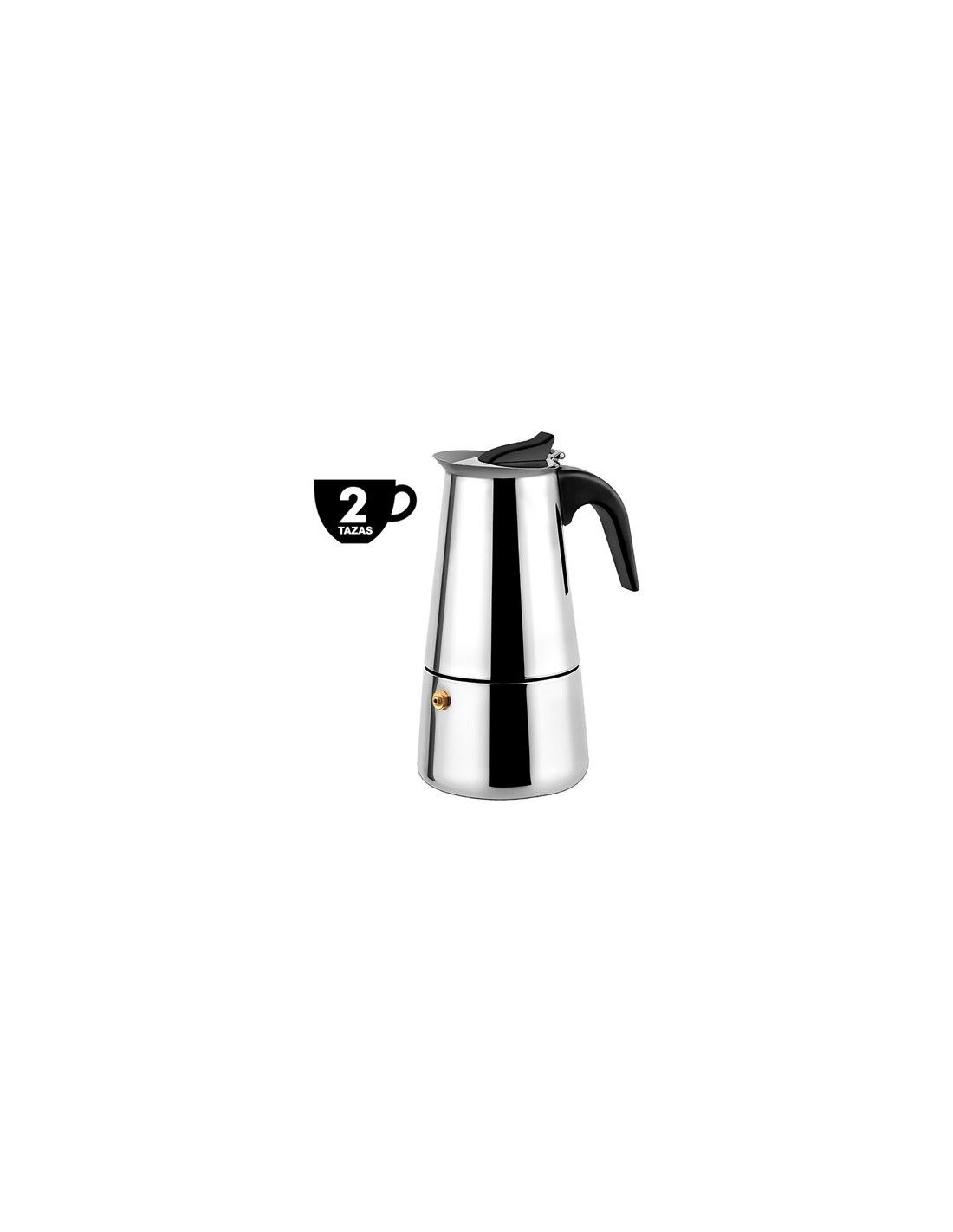 CAFETERA ESPRESSO ITALIANA DE ACERO INOXIDABLE 2 TAZAS MUVIP
