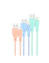Nanocable 3 Cables Lightning a USB 2.0, Lightning/M-USB A/M, Mallados, Rosa, Azul y Verde, 1 m