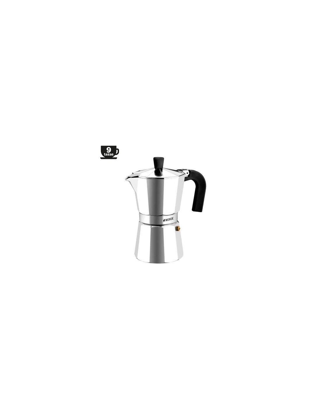CAFETERA VITRO EXPRES 9 TAZAS ALUMINIO ANTIADHERENTE CALDERIN SIN CANTOS
