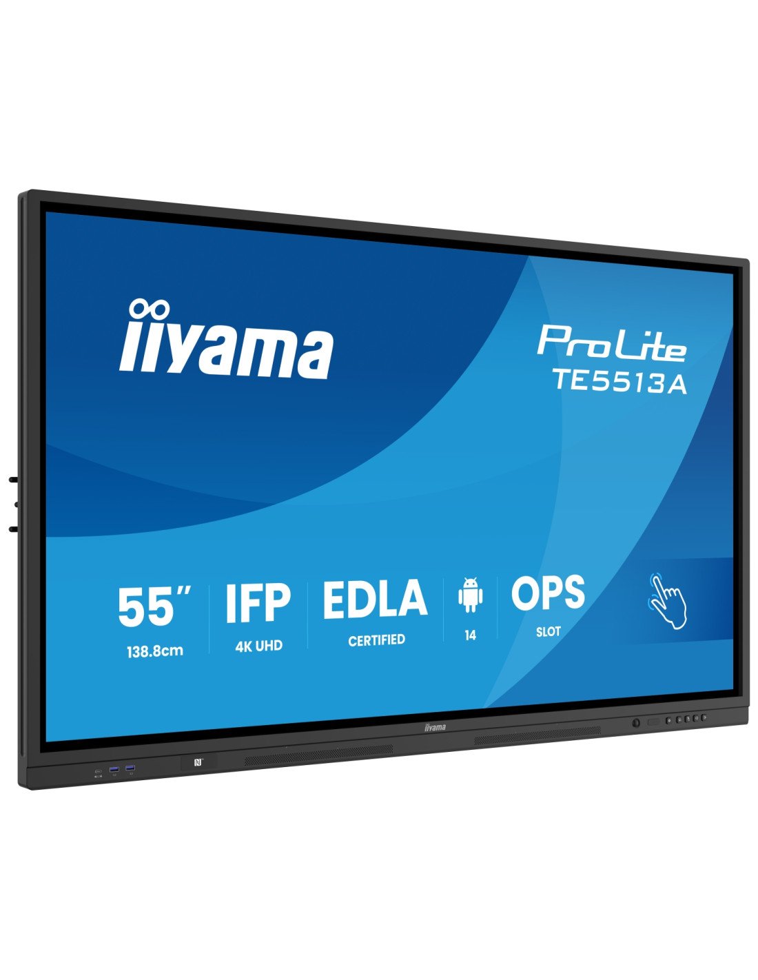 iiyama TE5513A-B1AG pantalla de señalización Panel plano interactivo 138,7 cm (54.6") Wifi 450 cd / m² 4K Ultra HD Negro Pantall