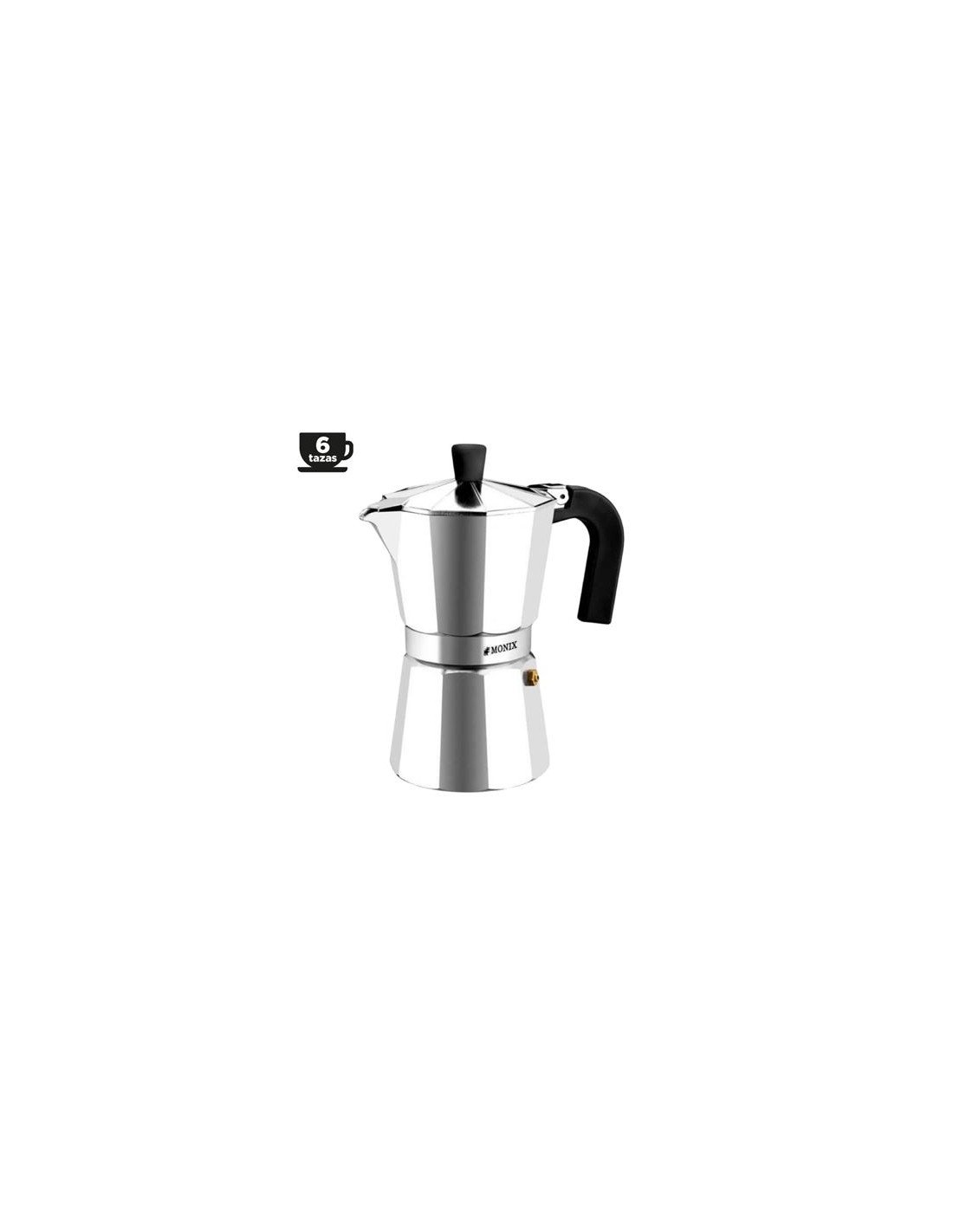 CAFETERA VITRO EXPRES 6 TAZAS ALUMINIO ANTIADHERENTE CALDERIN SIN CANTOS
