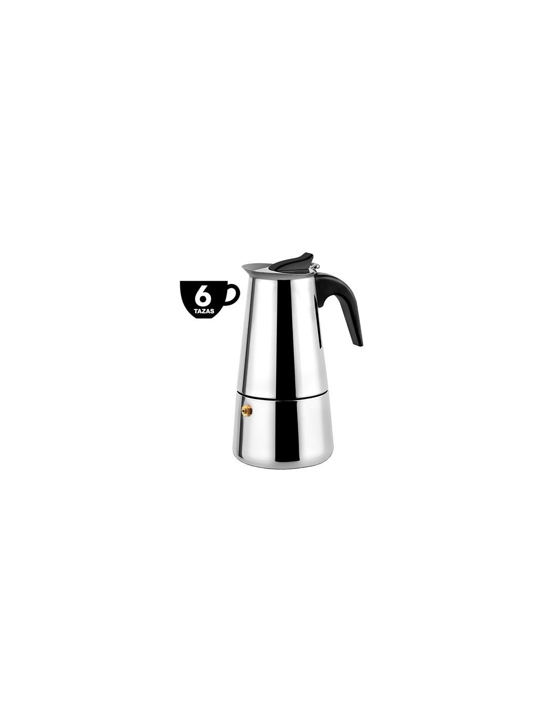 CAFETERA ESPRESSO ITALIANA DE ACERO INOXIDABLE 6 TAZAS MUVIP