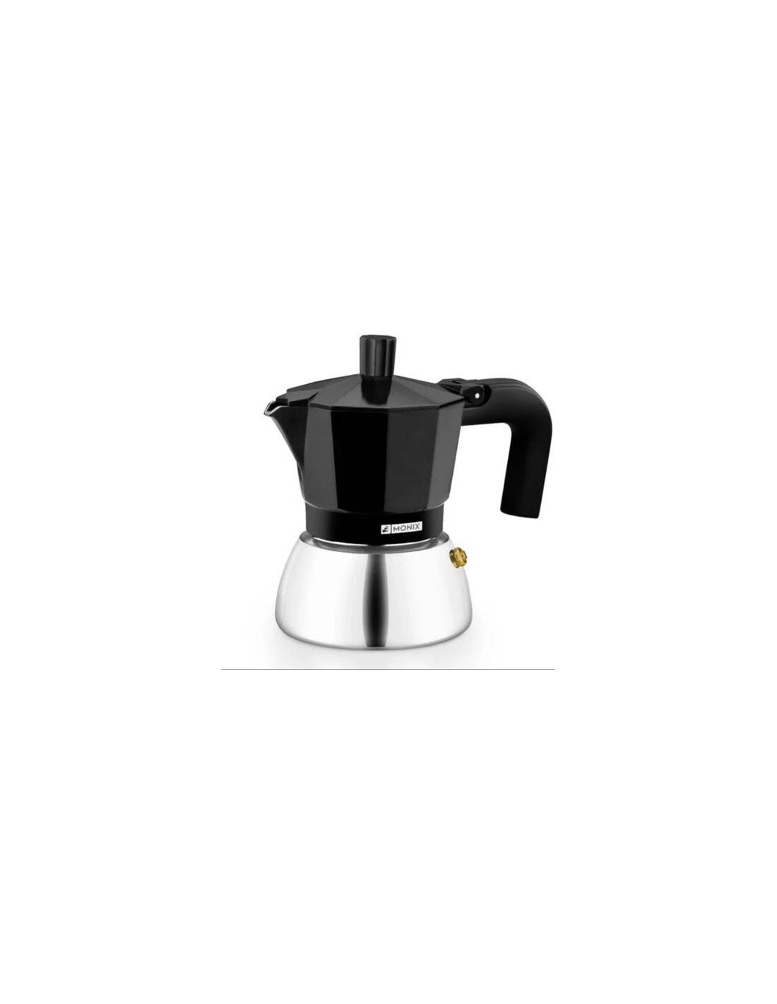 CAFETERA ITALIANA 9 TAZAS INDUCCION INOX NEGRA MONIX