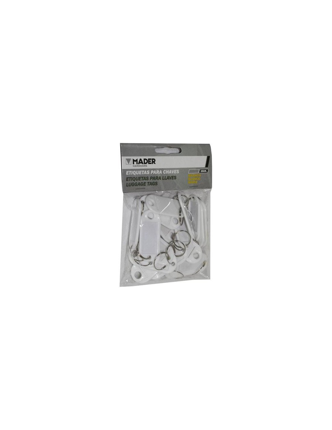ETIQUETAS PARA LLAVES BLANCA 25 Udes. MADER