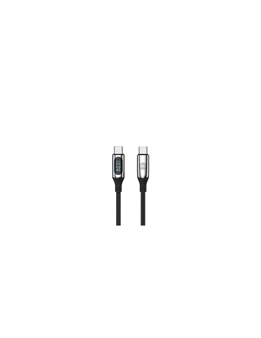 CABLE TIPO C A TIPO C LCD 100W 1M NEGRO FOREVER