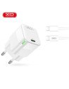 CARGADOR TIPO C 30W + CABLE TIPO C - TIPO C 1 METRO BLANCO XO