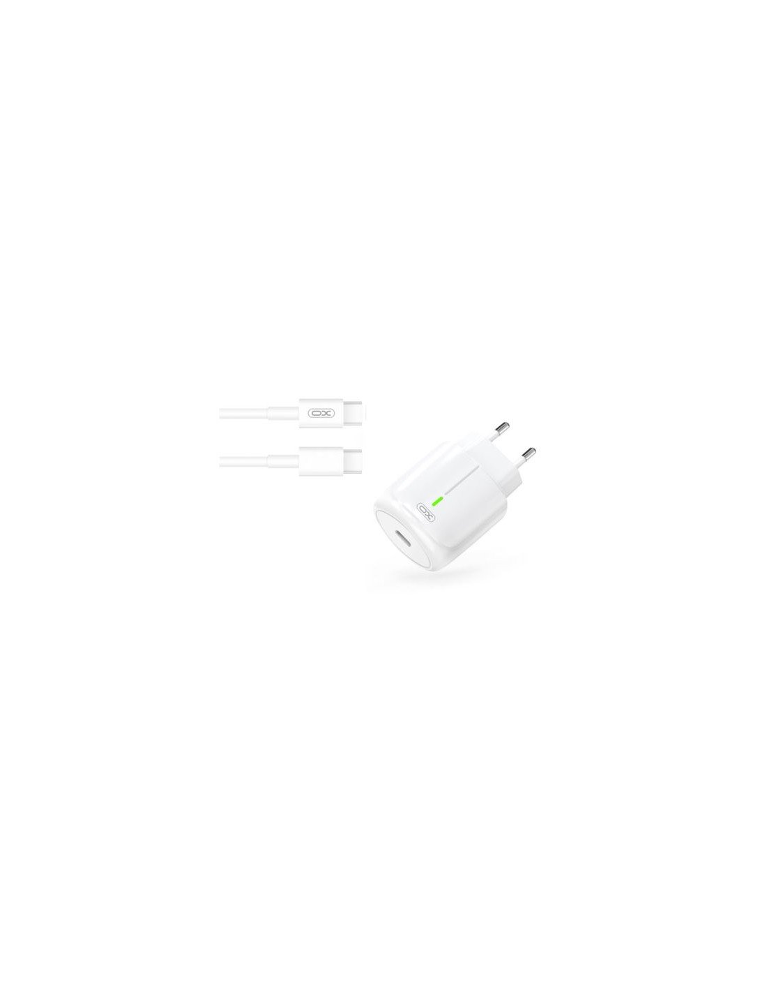 CARGADOR DE CORRIENTE L113 20W TIPO C + CABLE TIPO C XO BLANCO