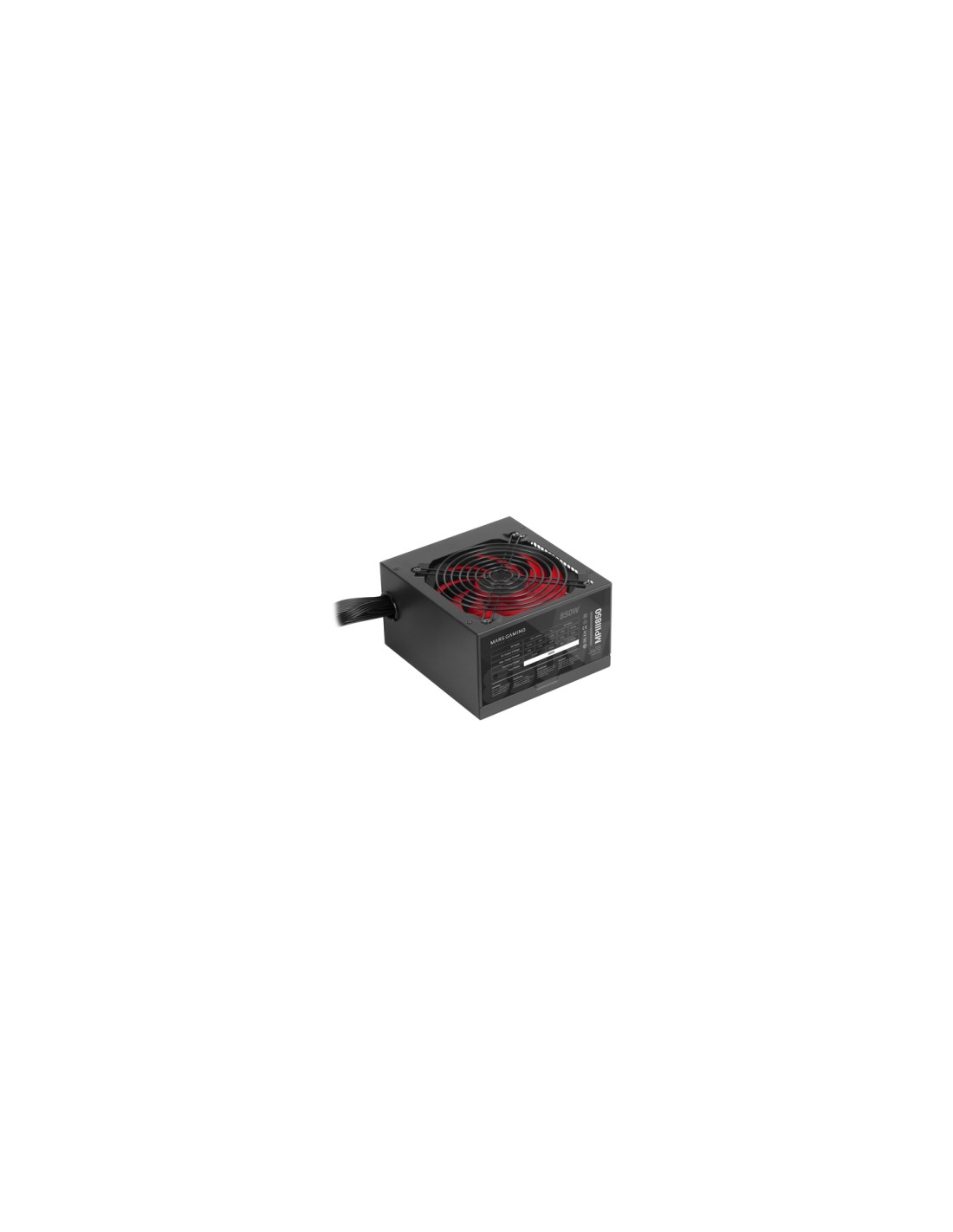 Mars Gaming MPIII850 Fuente Alimentación PC ATX 850W 5 Años GarantÍ­a TecnologÍ­a Silenciosa AI-RPM 85% Eficiencia Negro