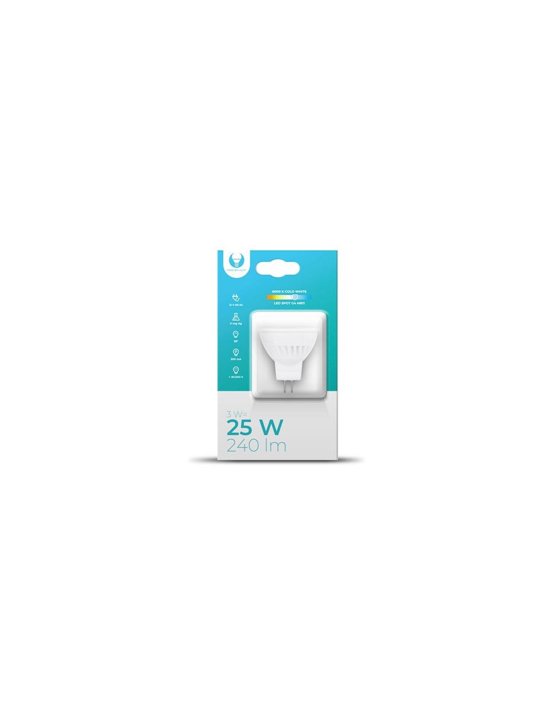 BOMBILLA LED G4 MR11 | 3W | 220LM | LUZ FRIA | FOREVER