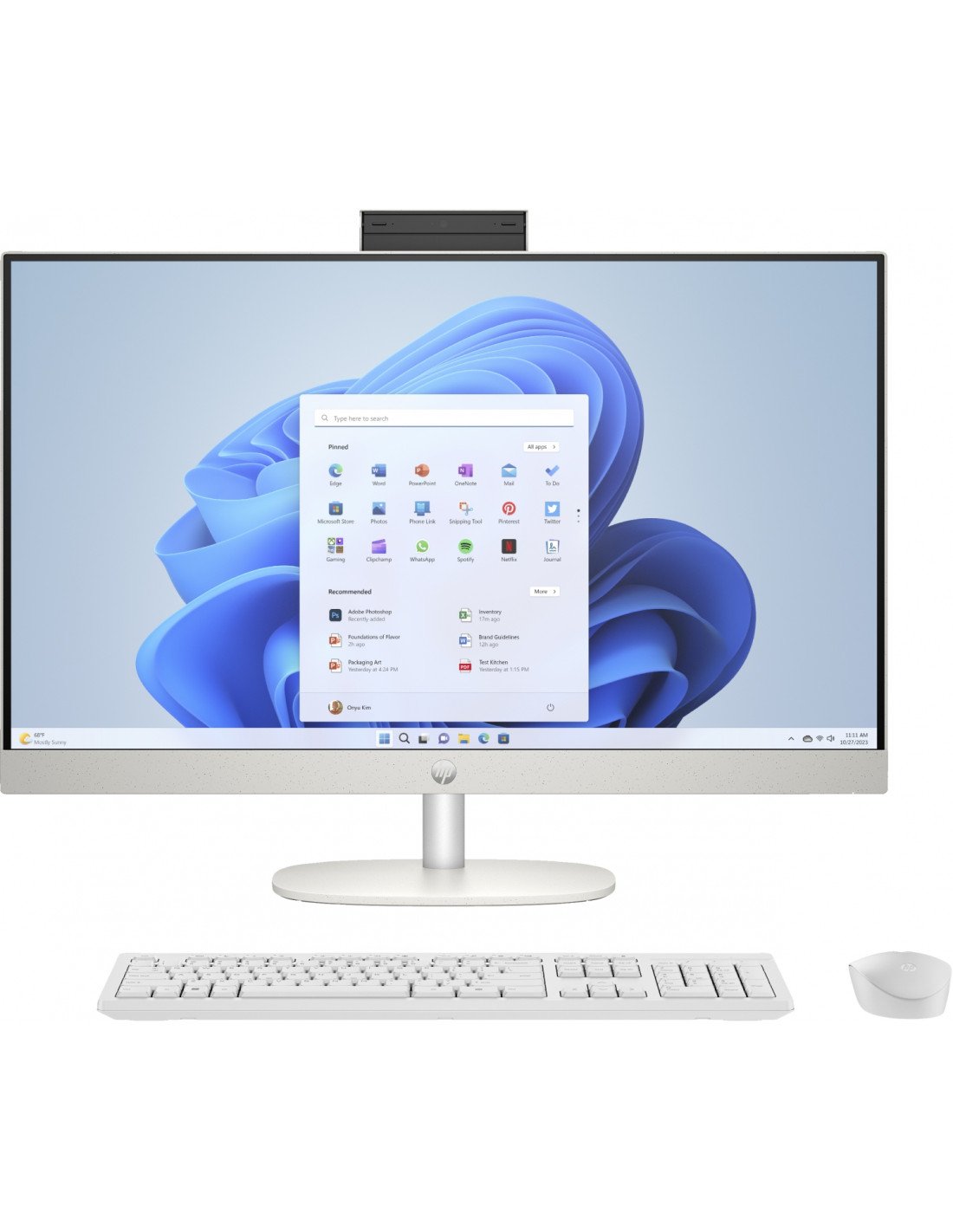 HP 27-cr0025ns AMD Ryzen&trade 3 7320U 68,6 cm (27") 1920 x 1080 Pixeles PC todo en uno 8 GB LPDDR5-SDRAM 512 GB SSD Windows 11 