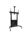 TooQ “NARNIA” Soporte de Suelo con Armario Multiusos + Accesorios Rack para Pantallas 60"- 100", Negro