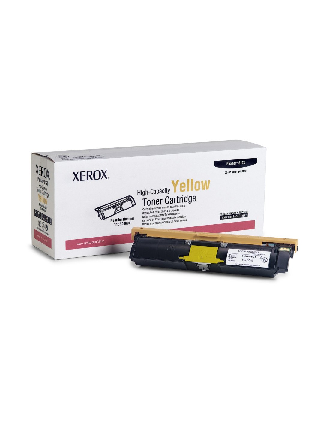 TONER XEROX TEKTRONIX PHASER 6120 AMARILLO ALTA CAPACIDAD 113R00694