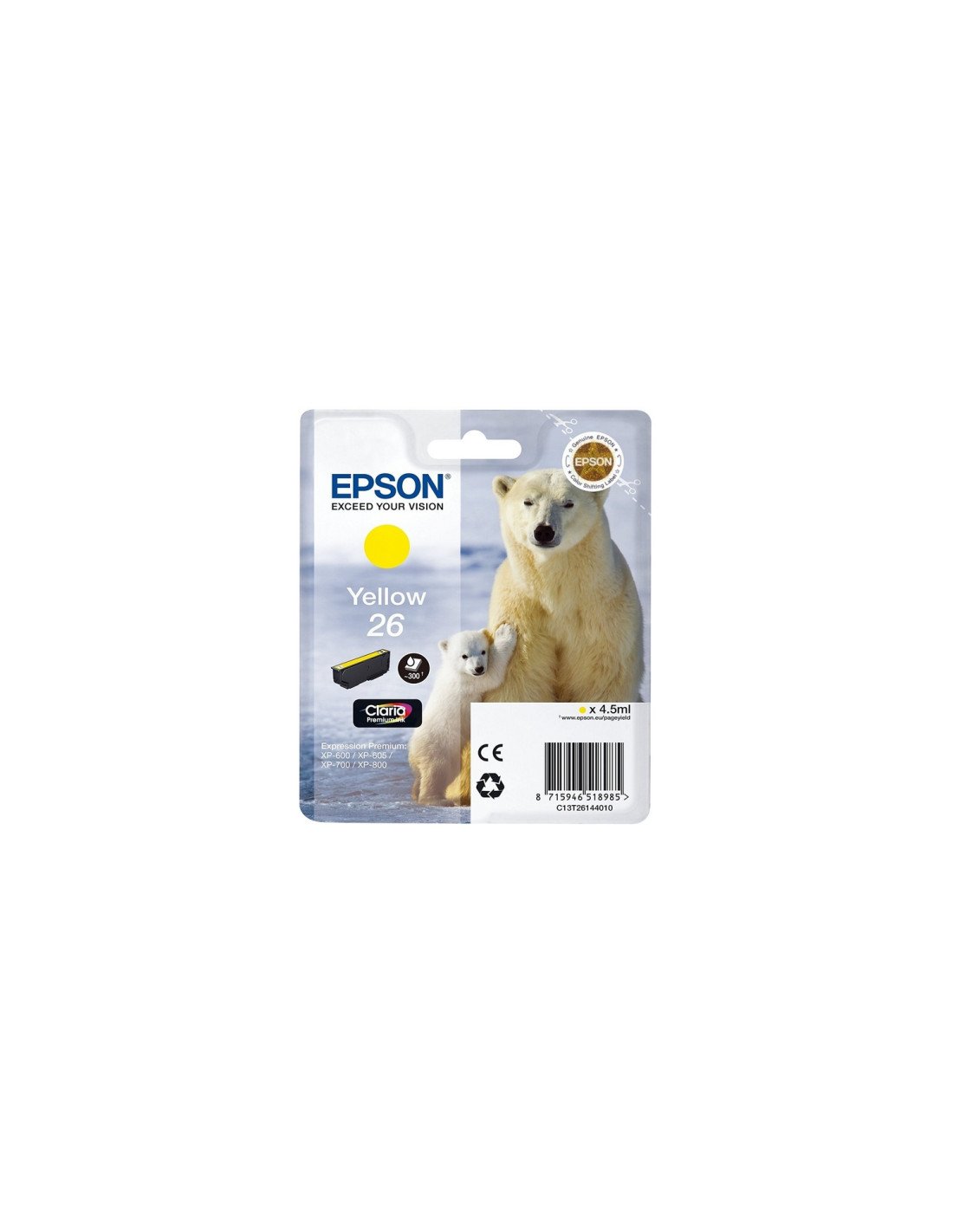 CARTUCHO EPSON 26 AMARILLO C13T26144012