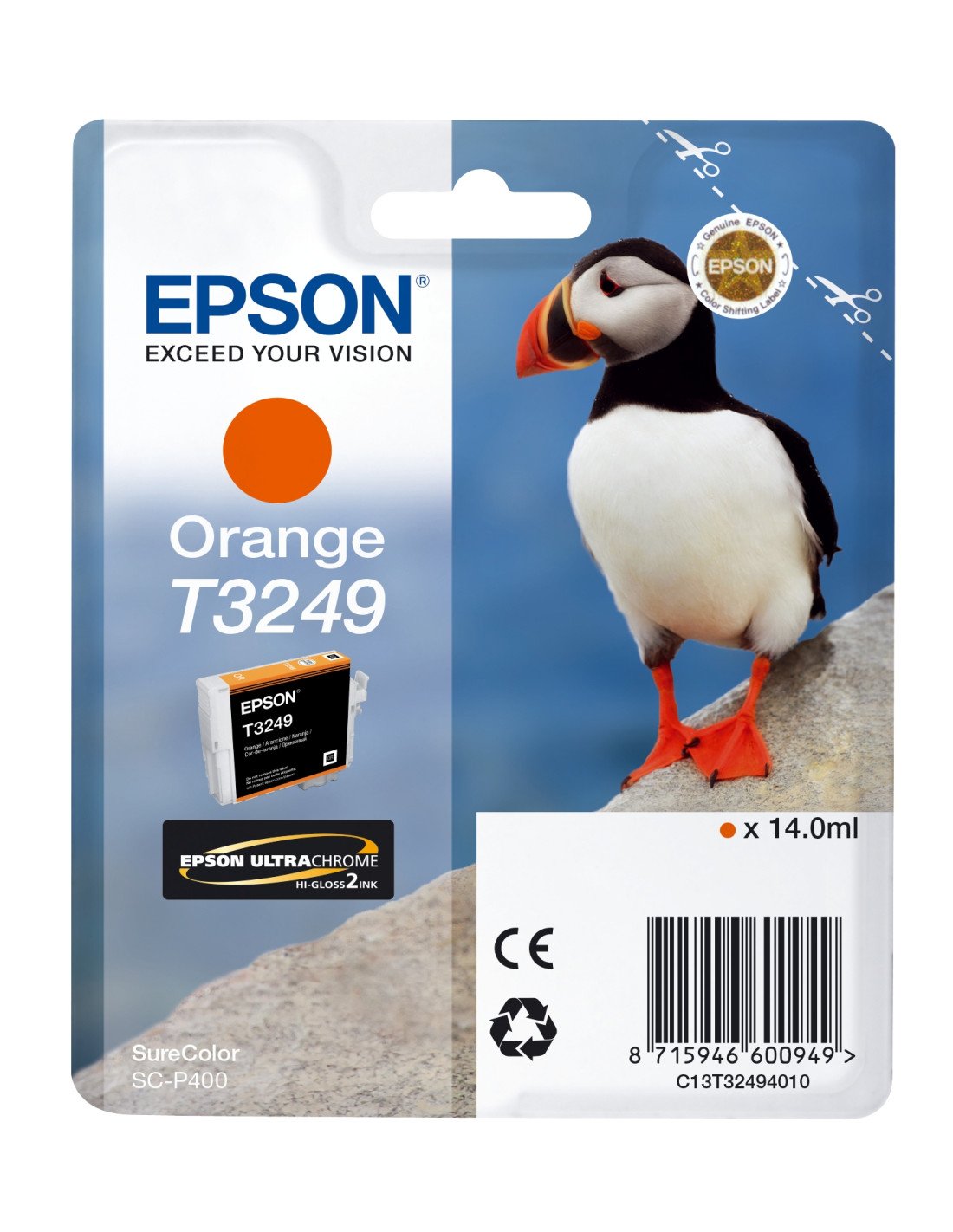 Cartucho Epson T3249 naranja C13T32494010
