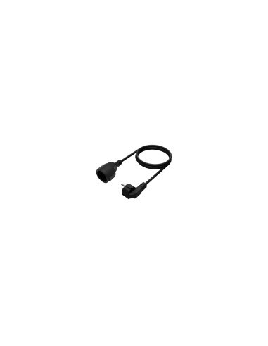 AISENS Cable Alargador de Alimentacion Schuko, CEE7/M-CEE7/H, Negro,