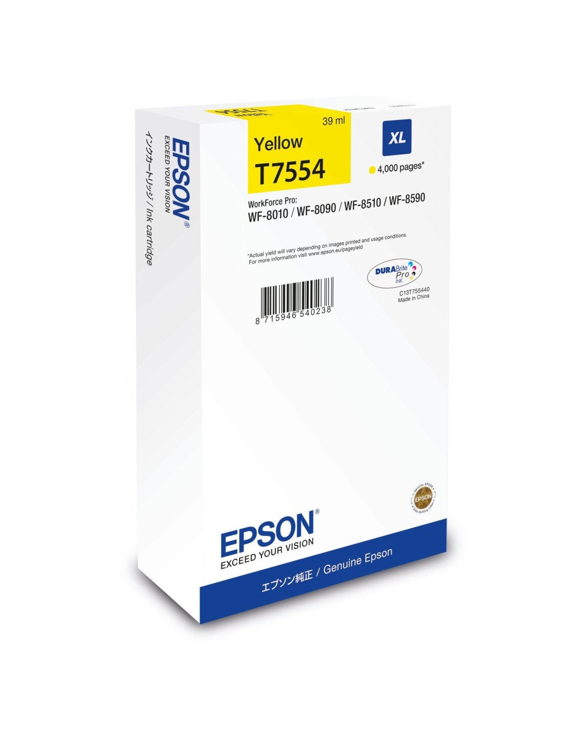 Epson C13T75544N cartucho de tinta 1 pieza(s) Original Alto rendimiento (XL) Amarillo