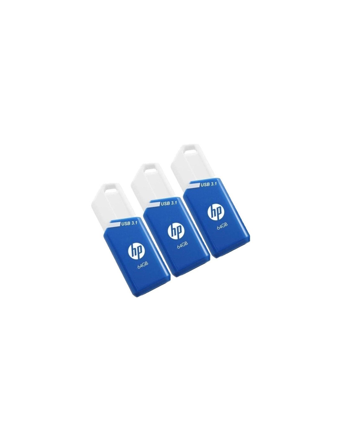 PNY x755w Triple Pack unidad flash USB 64 GB USB tipo A 3.2 Gen 1 (3.1 Gen 1) Azul, Blanco