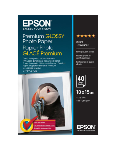Epson Premium Glossy Photo Paper - 10x15cm - 40 Hojas