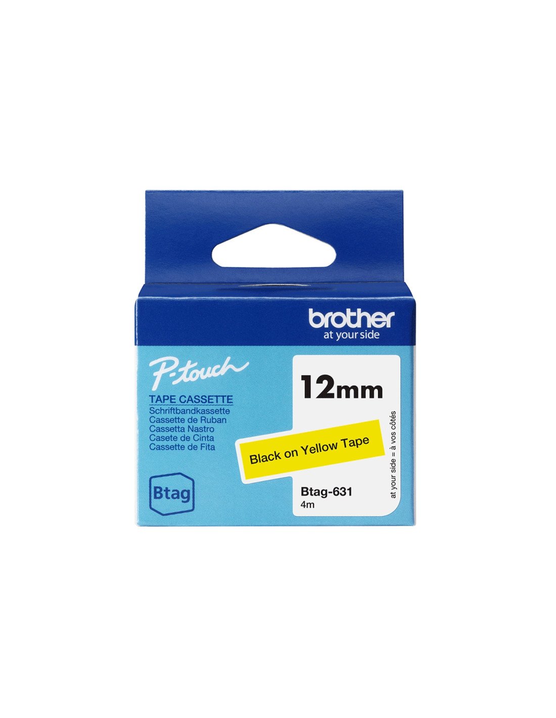 Brother BTAG-631 cinta para impresora de etiquetas Negro sobre amarillo