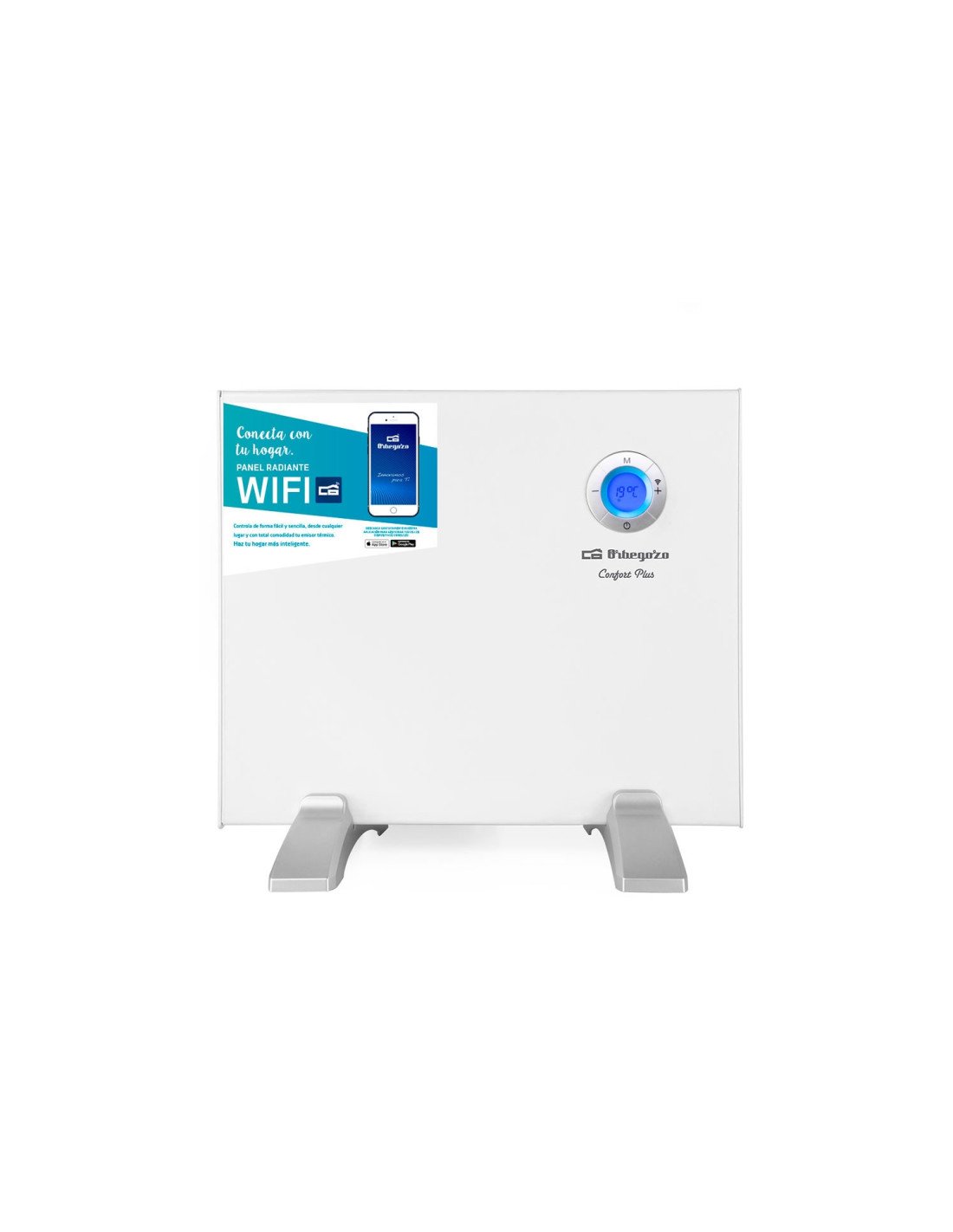 Panel calefactor radiante con wifi orbegozo rew 500 500w display digital control tactil mando a distancia blanco 17514 O
