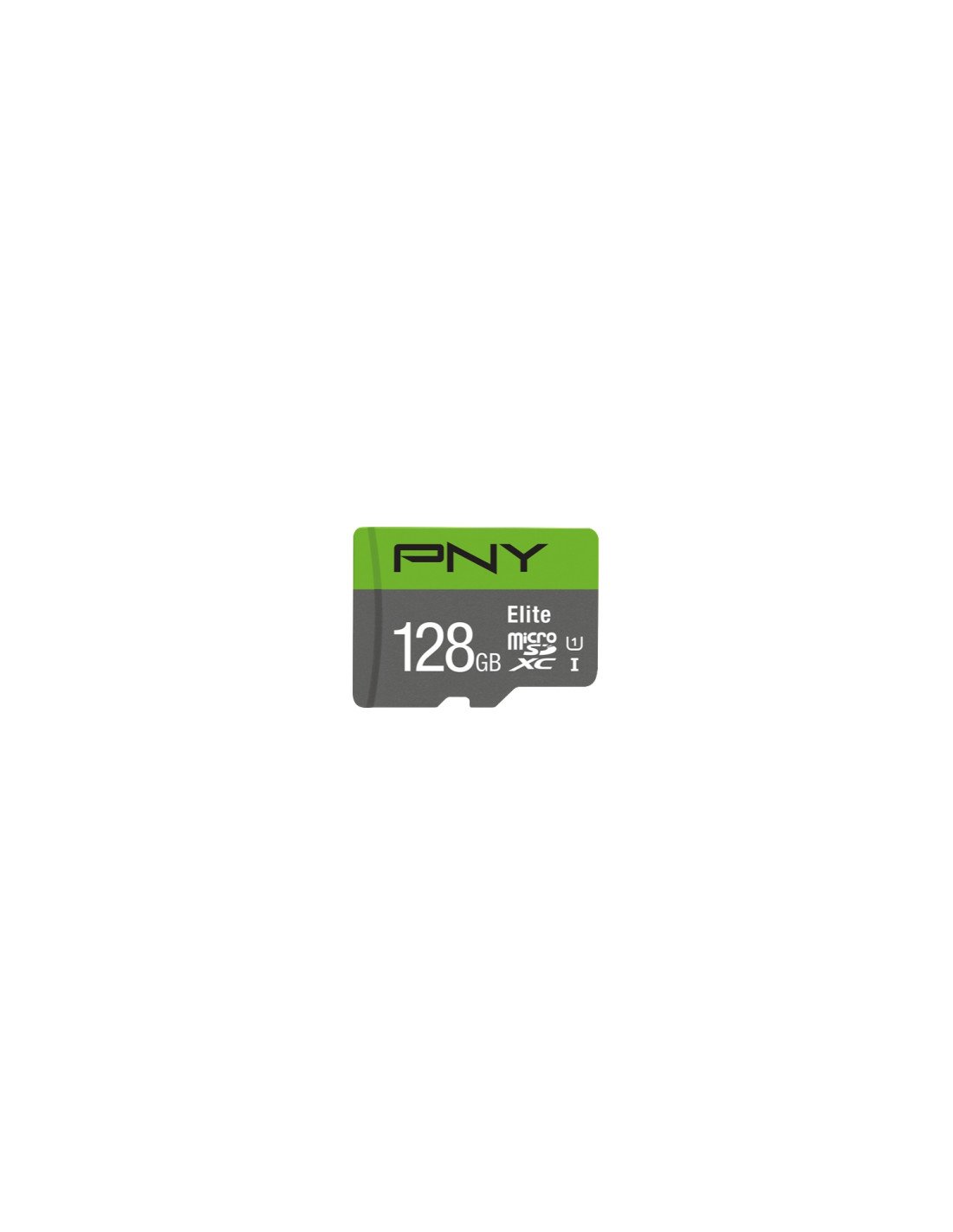 MEMORIA MICROSDXC PNY 128GB ELITE 100MBS CON ADAPTADOR VERDE GRIS P-SDU128V11100EL-GE