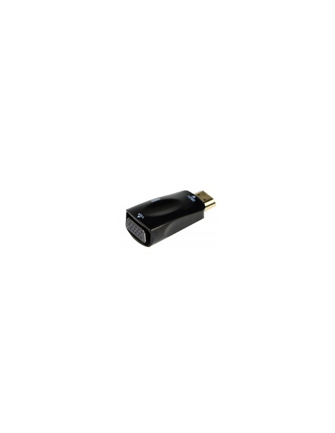 Adaptador gembird hdmi macho a vga hembra negro A-HDMI-VGA-02