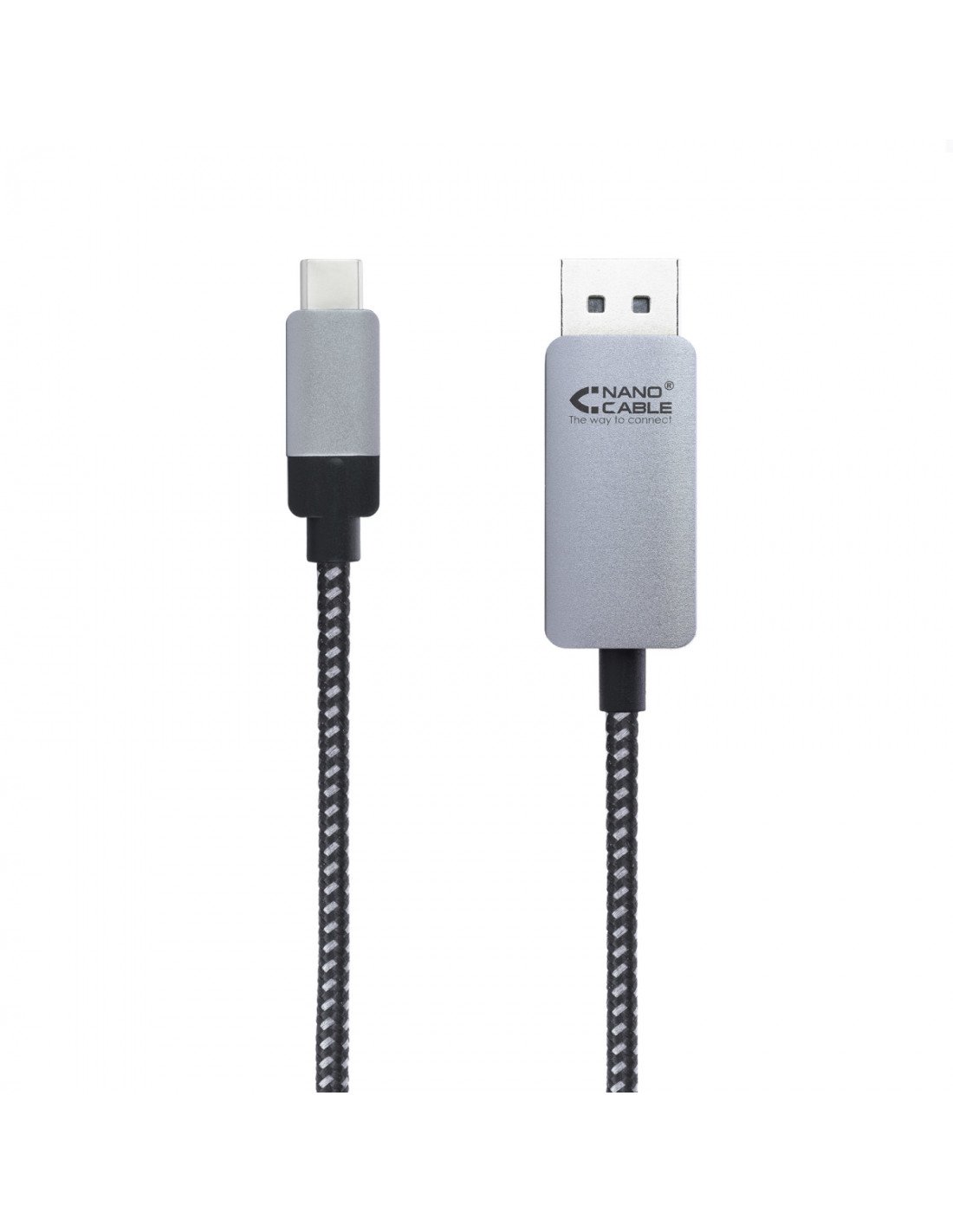 Cable conversor nanocable usb tipo- c macho a displayport macho 1.8m aluminio negro 10.15.5002