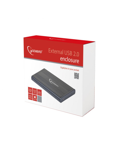 Gembird EE2-U2S-5 caja para disco duro externo Caja de disco duro (HDD) Negro 2.5
