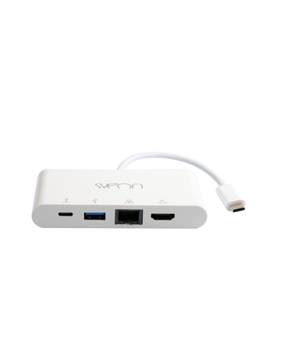 Sveon SCT504 hub de interfaz USB 3.2 Gen 1 (3.1 Gen 1) Type-C 5000 Mbit/s Blanco
