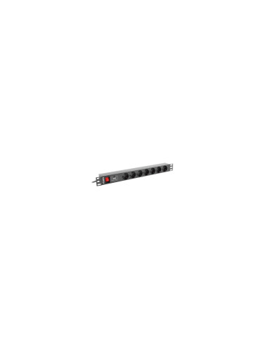 Lanberg PDU-07F-0200-IEC-BK unidad de distribución de energÍ­a (PDU) 7 salidas AC 1U Negro