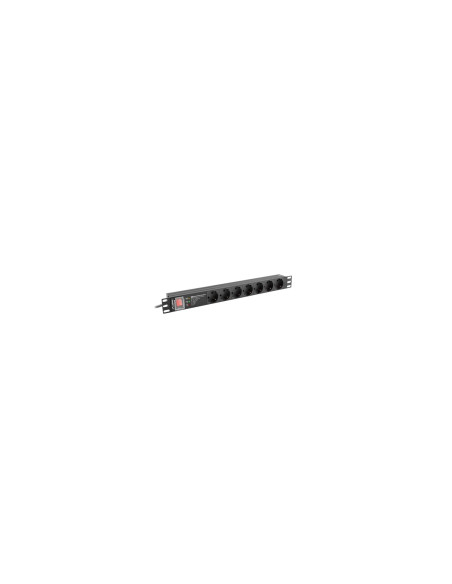 Lanberg PDU-PRO-07F-0200-BK unidad de distribución de energÍ­a (PDU) 6 salidas AC 1U Negro